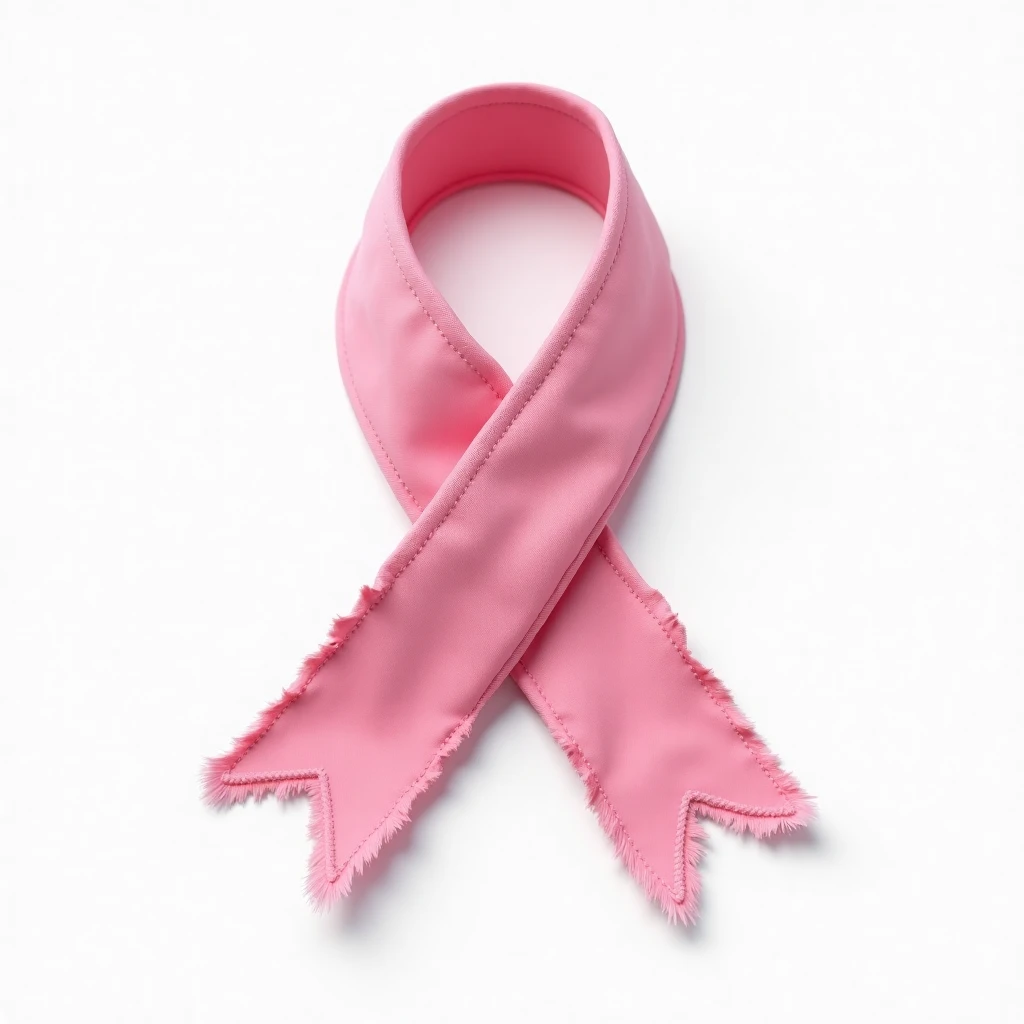 a tattered pink cancer ribbon emoji